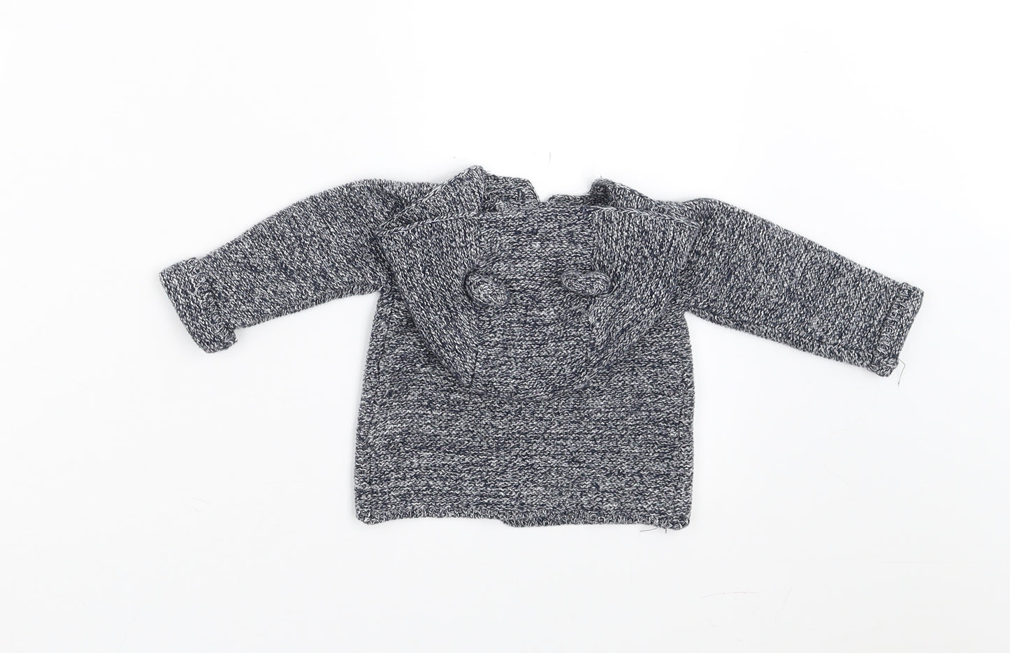 Primark Baby Blue  Knit Cardigan Jumper Size 0-3 Months  - Ears on hood