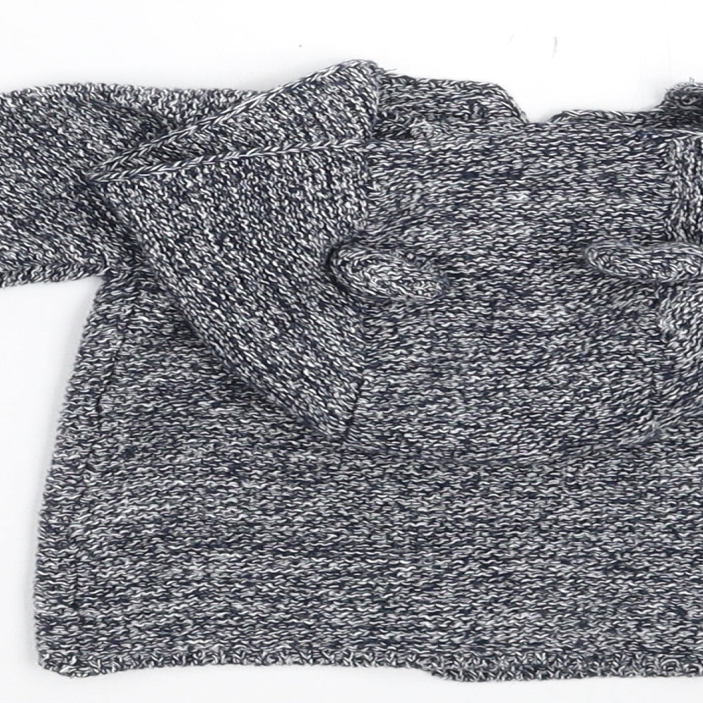 Primark Baby Blue  Knit Cardigan Jumper Size 0-3 Months  - Ears on hood