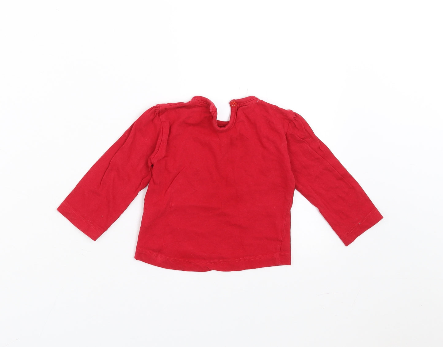 Earlydays Girls Red   Basic T-Shirt Size 6-9 Months  - Minnie mouse