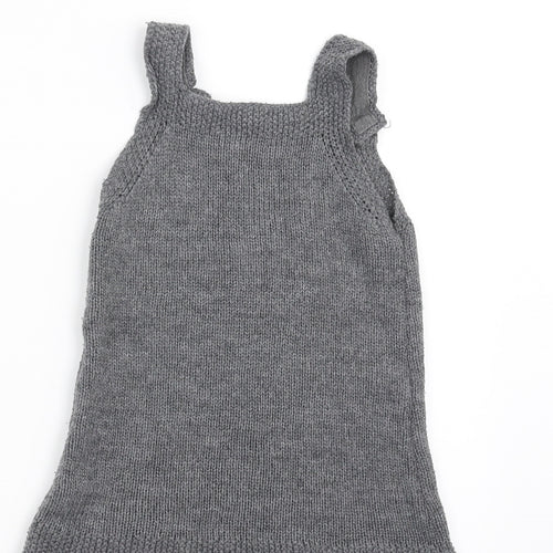 Nutmeg Girls Grey  Knit A-Line  Size 9-12 Months  - animal face