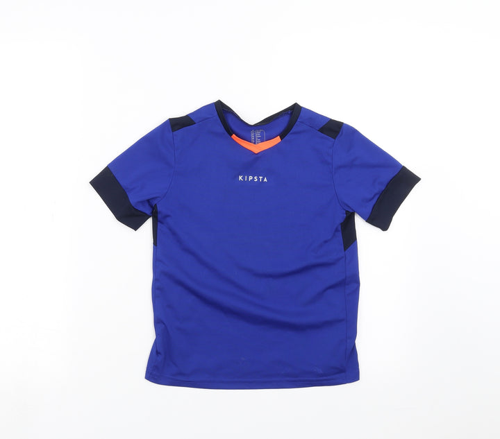 DECATHLON Boys Blue Basic T-Shirt Size 8 Years - active wear