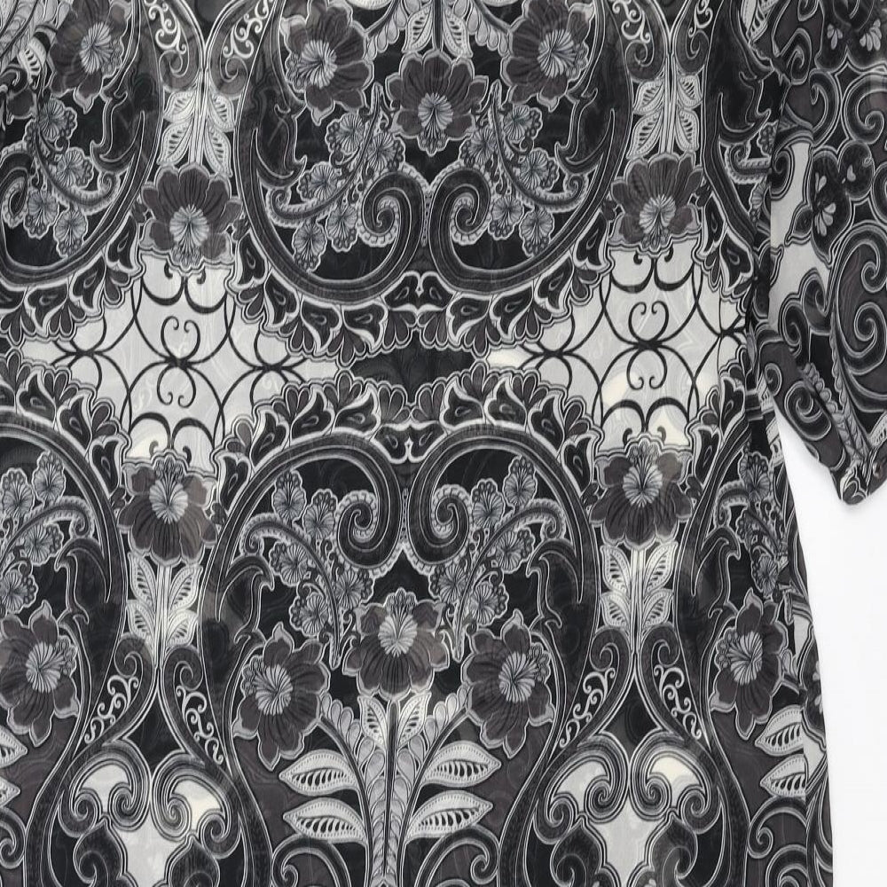 NEXT Womens Beige Floral  Tunic Blouse Size 12  - sheer