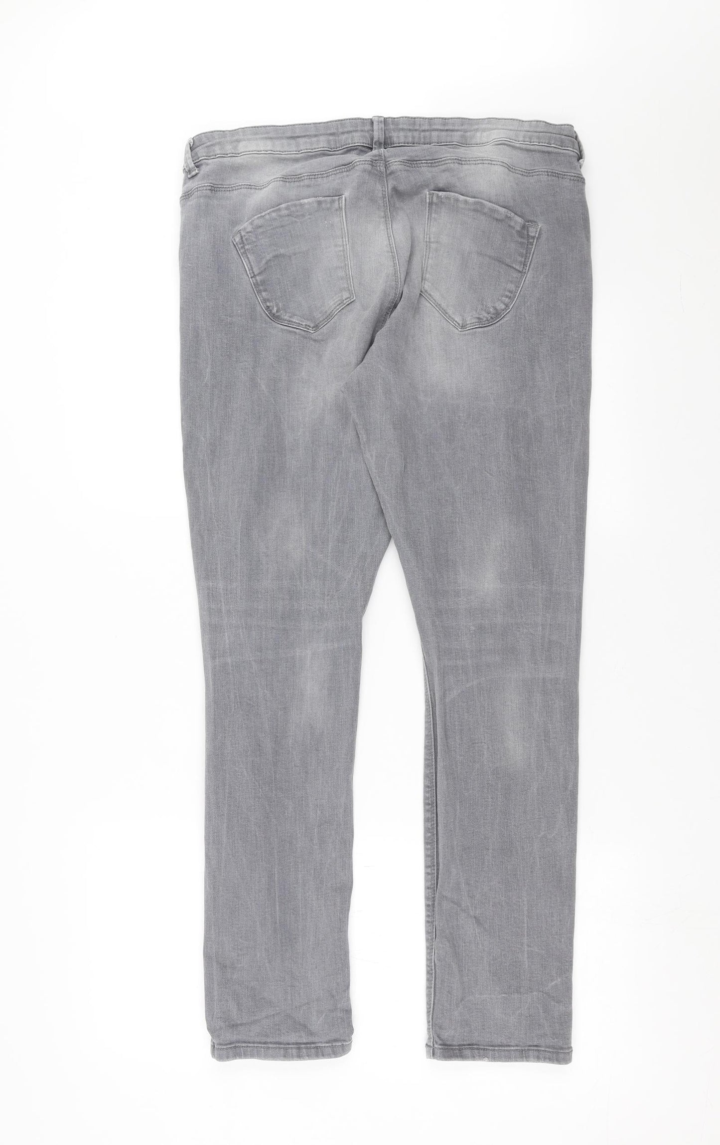 Primark Womens Grey  Denim Skinny Jeans Size 16 L30 in