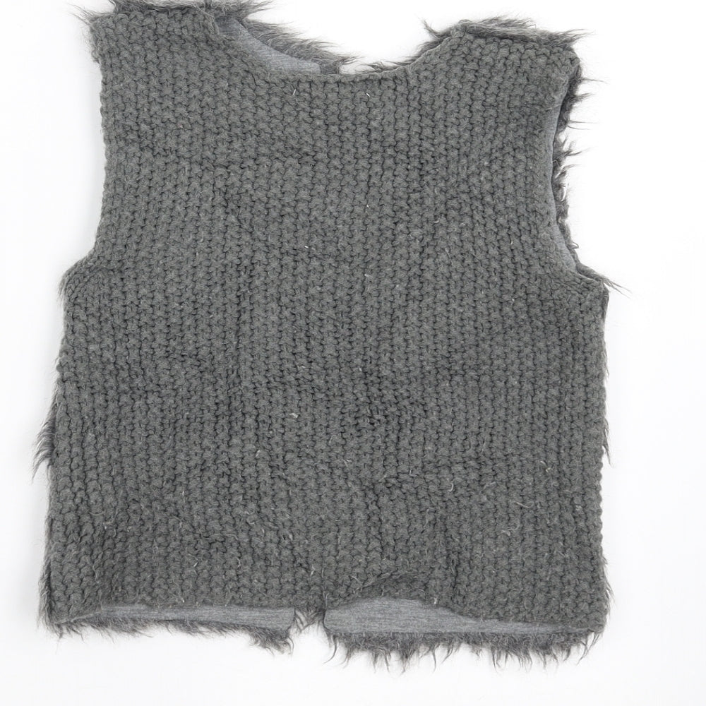 Primark Girls Grey  Knit Gilet Jacket Size 4-5 Years