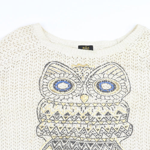 River Island Womens Beige   Pullover Jumper Size 14  - owl