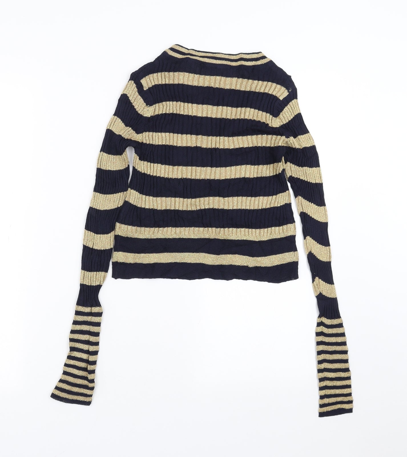 Zara Knit Womens Blue Striped  Pullover Jumper Size S