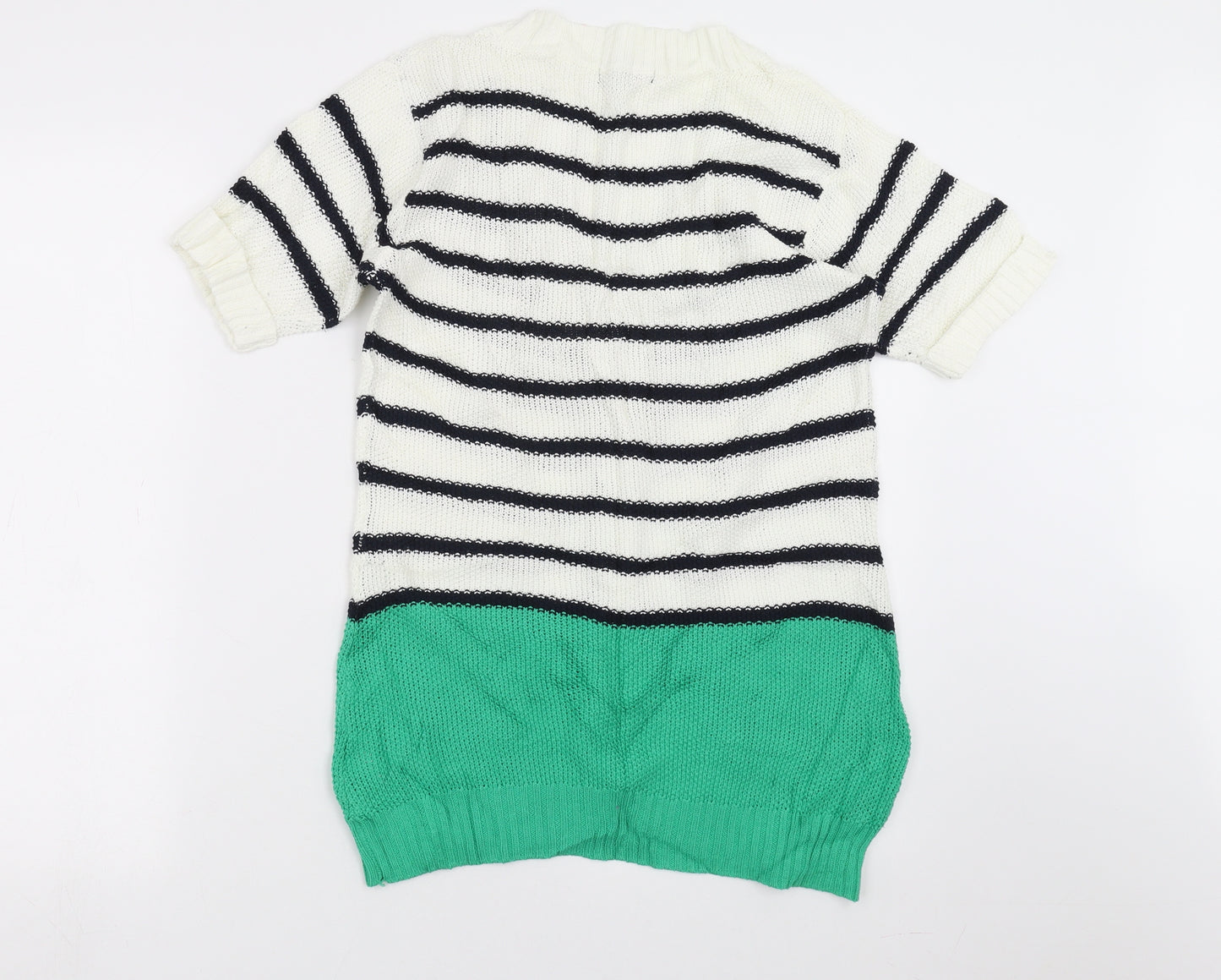 Sky Designs Womens Ivory Striped Knit Cardigan Jumper Size S