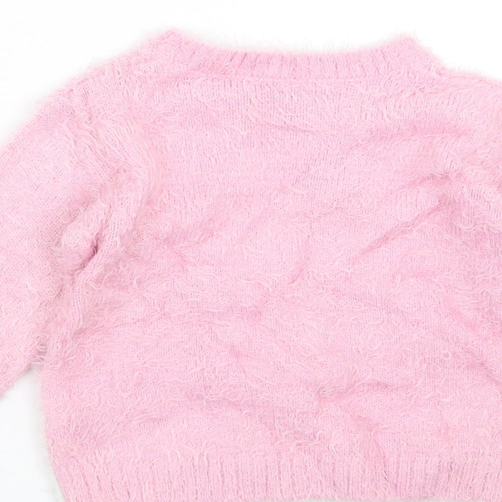 Matalan Girls Pink   Pullover Jumper Size 2-3 Years  - rabbit, fluffy