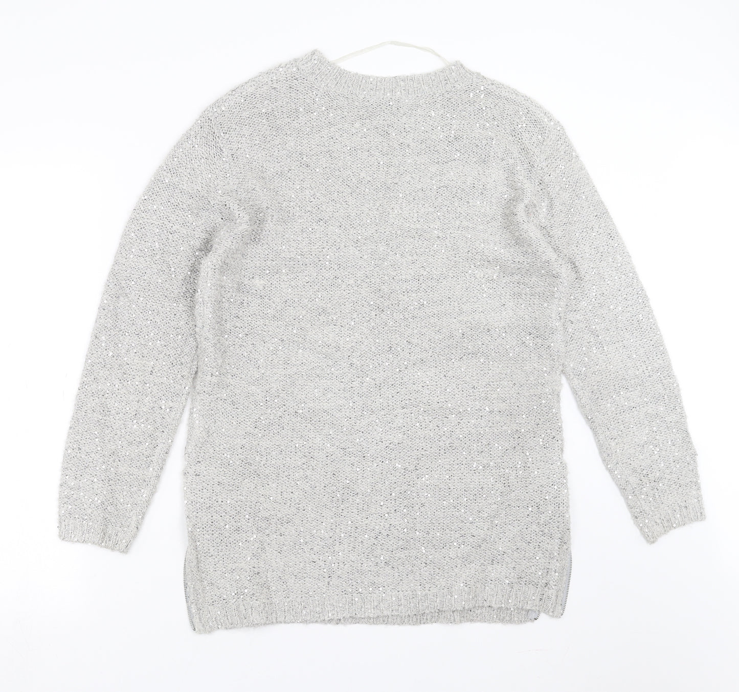 Primark Womens Grey  Knit Pullover Jumper Size 14  - sequins