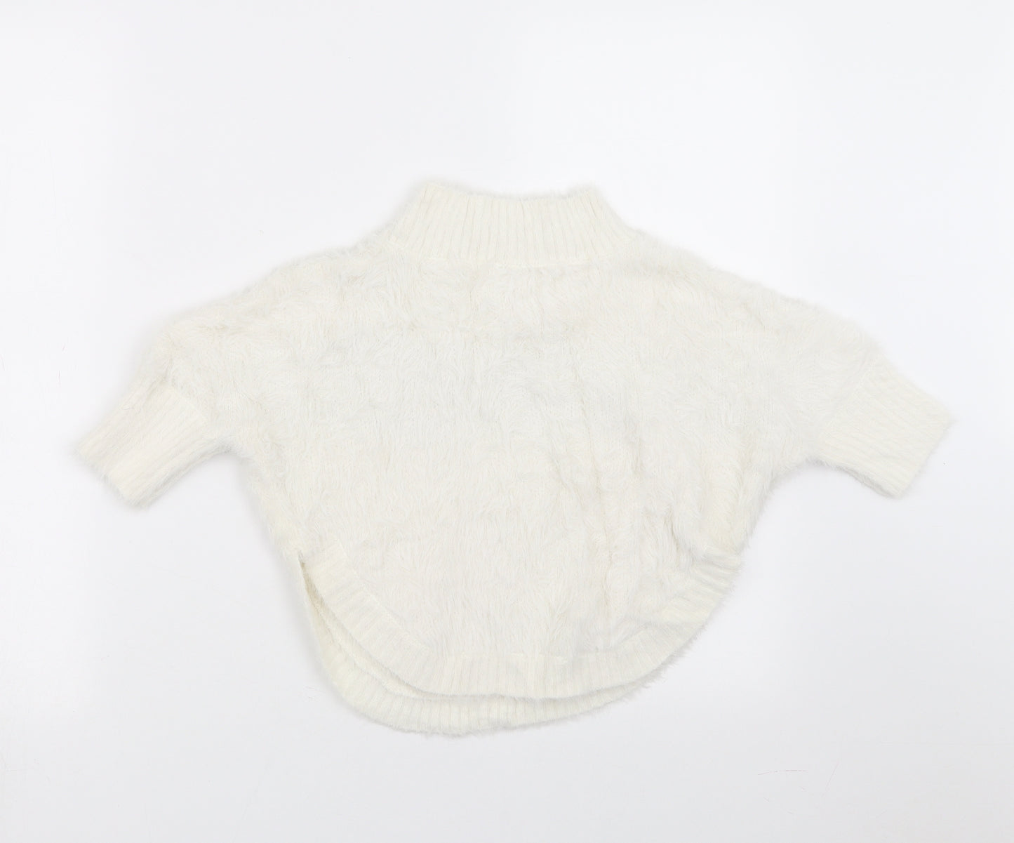 Hullabaloo Womens White Geometric  Pullover Jumper Size S