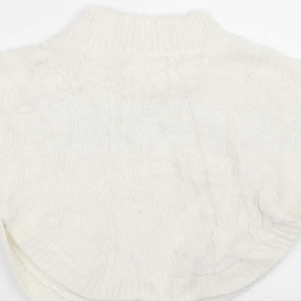 Hullabaloo Womens White Geometric  Pullover Jumper Size S