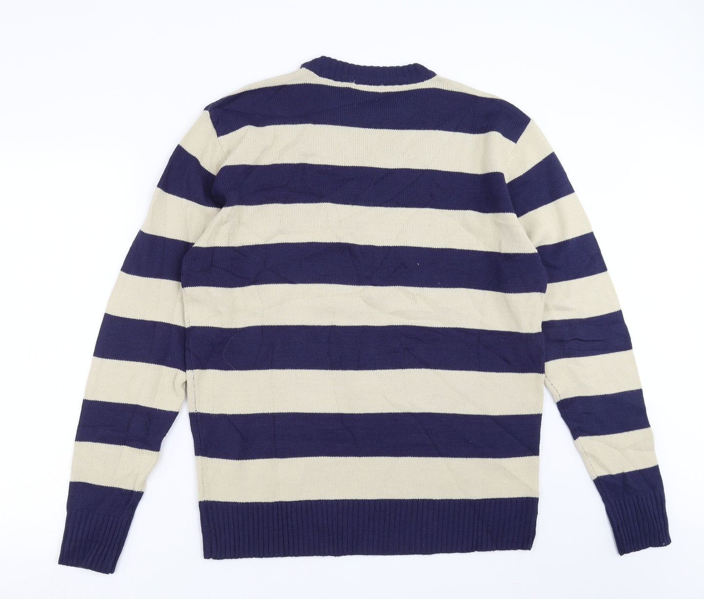 d&h clothing Mens Blue Striped  Pullover Jumper Size XL