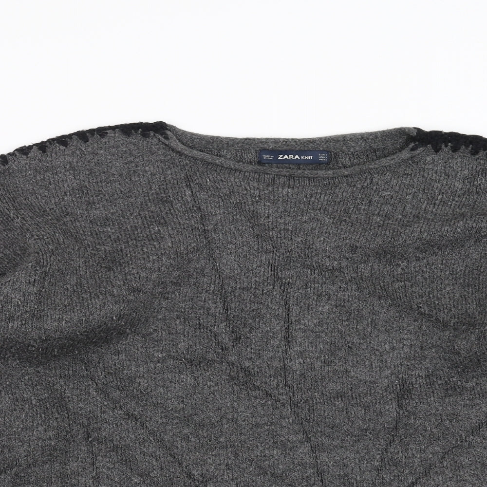Zara Womens Grey  Knit Pullover Jumper Size M