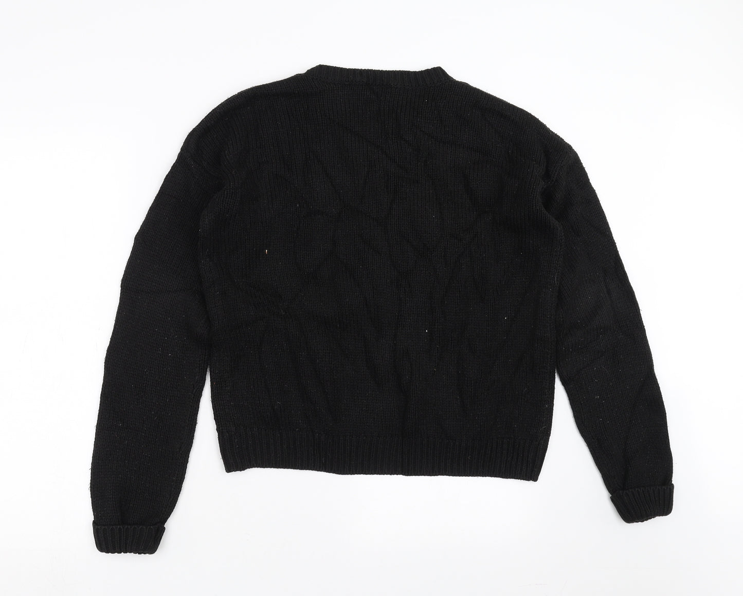 Topshop Womens Black  Knit Pullover Jumper Size 10  - Polar bear