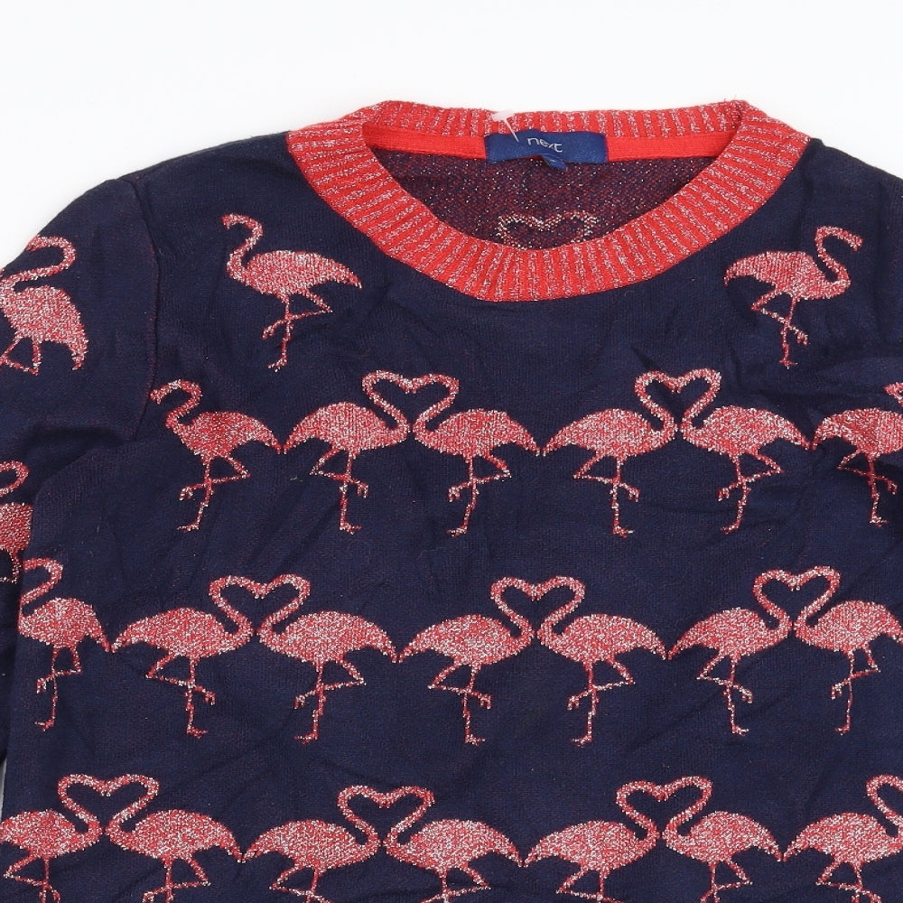 NEXT Womens Blue  Knit Pullover Jumper Size 16  - Flamingo