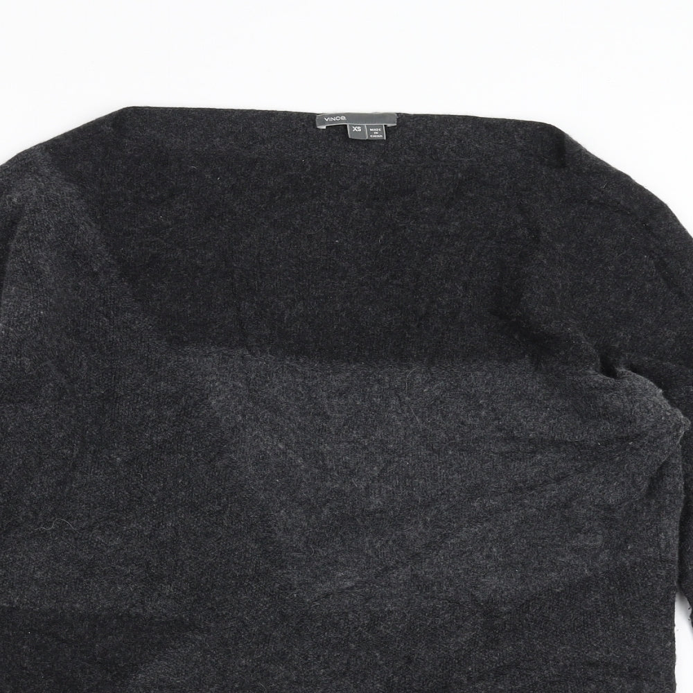 Vince Womens Grey Geometric Knit Pullover Jumper Size XS