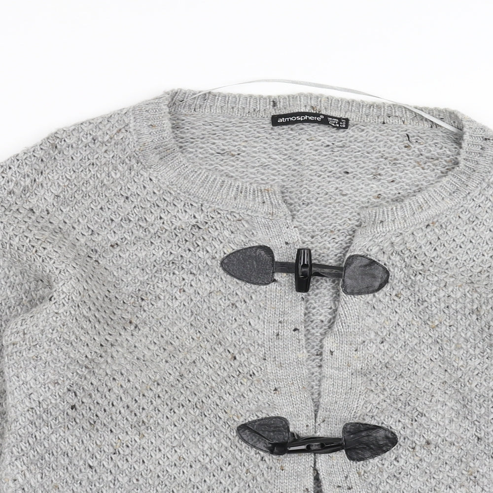 Primark Womens Grey  Knit Cardigan Jumper Size 14