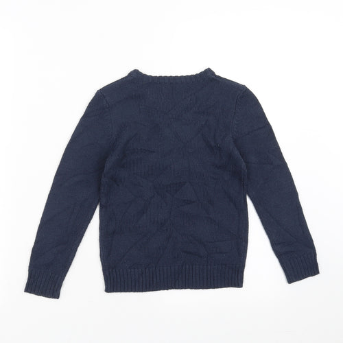 PEP&CO Boys Blue  Knit Pullover Jumper Size 5-6 Years  - Christmas jumper