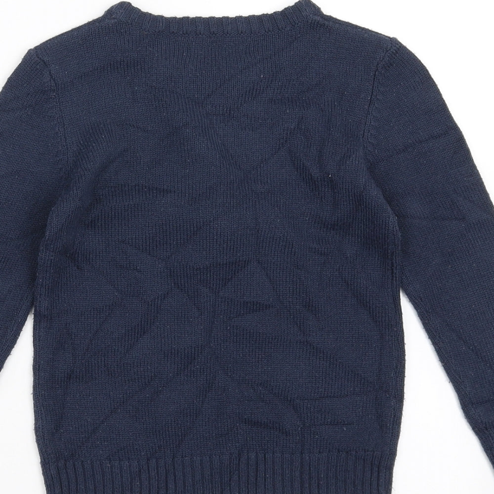 PEP&CO Boys Blue  Knit Pullover Jumper Size 5-6 Years  - Christmas jumper