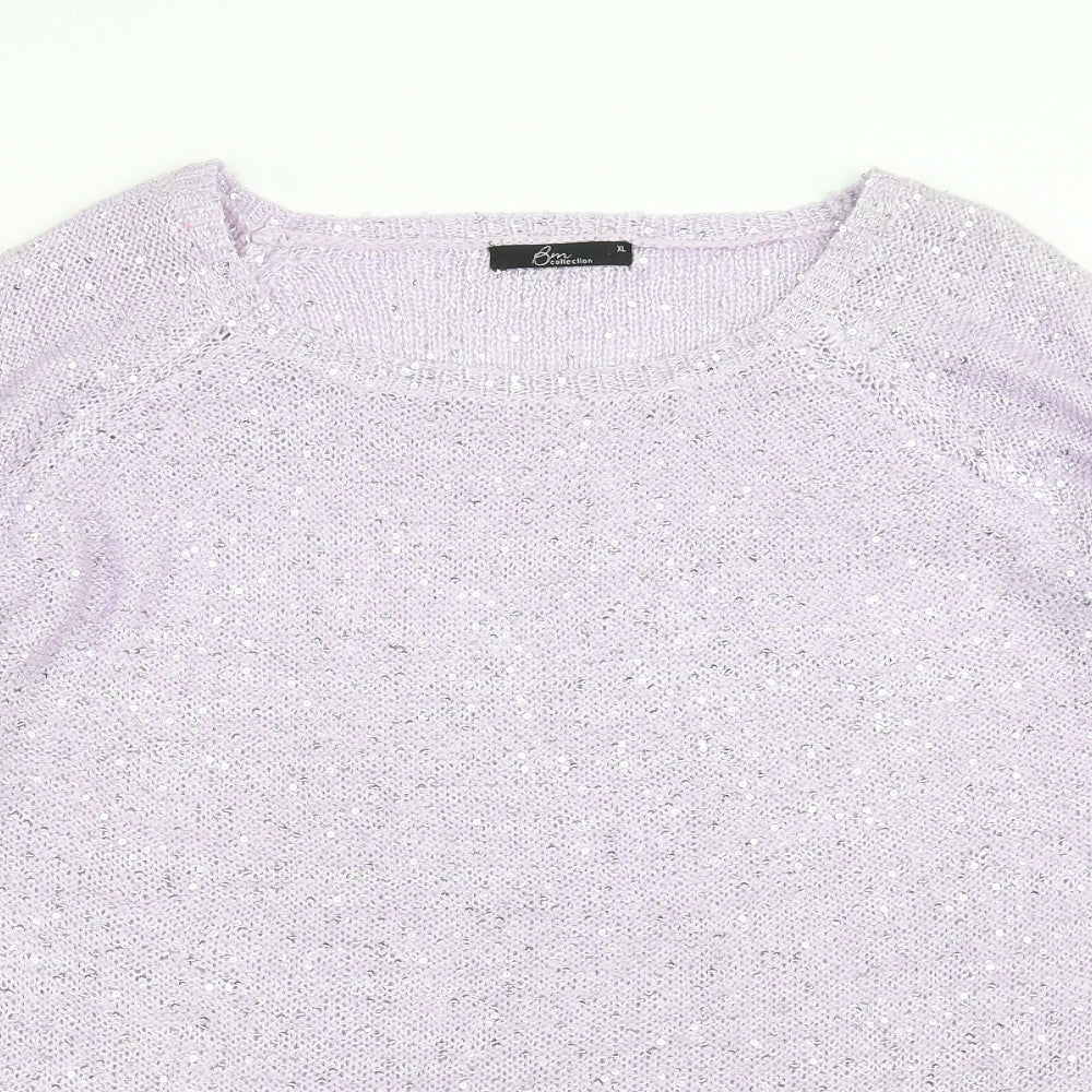BM collection Womens Purple   Pullover Jumper Size XL  - sequins