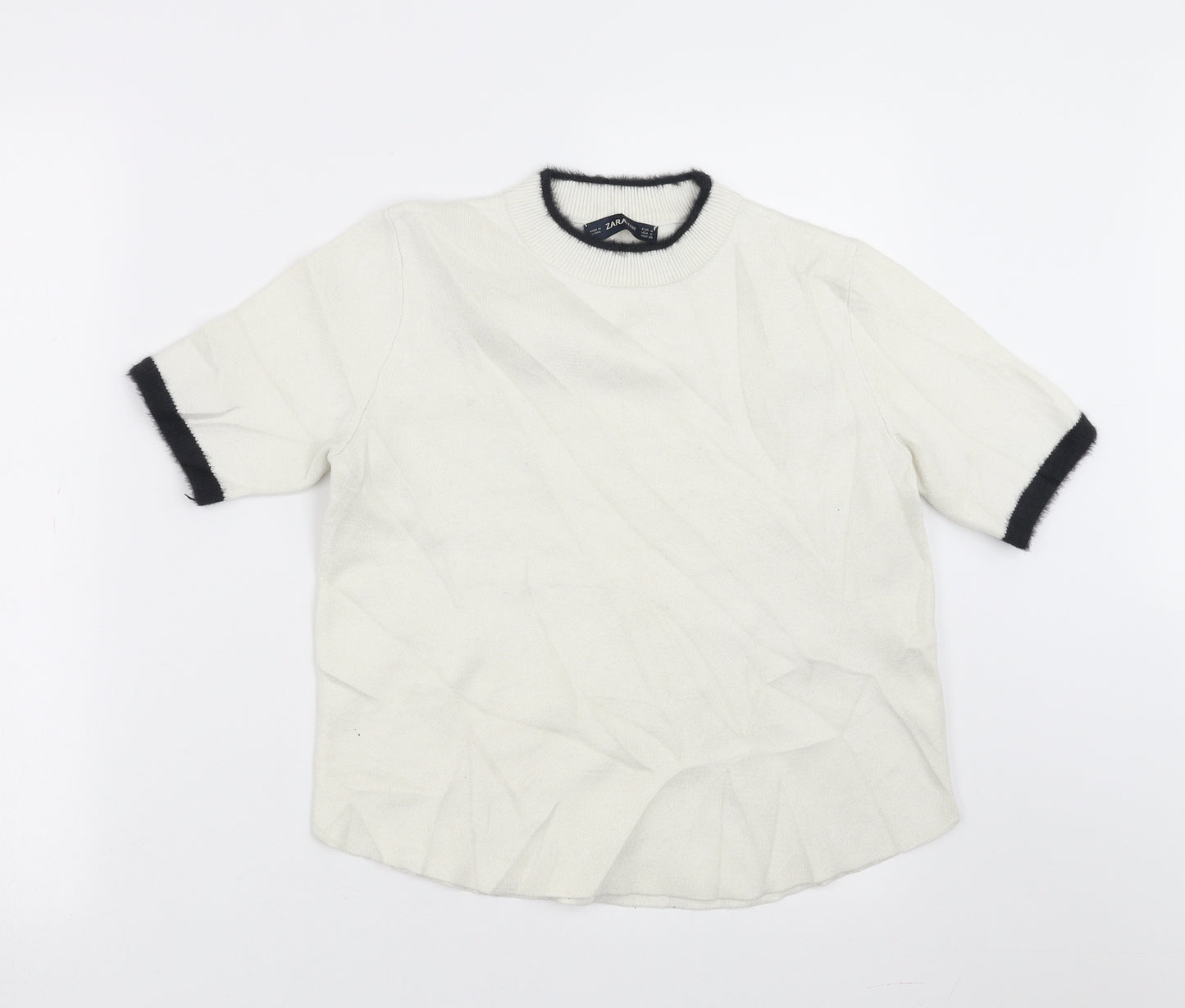 Zara Knit Womens Ivory  Knit Pullover Jumper Size S