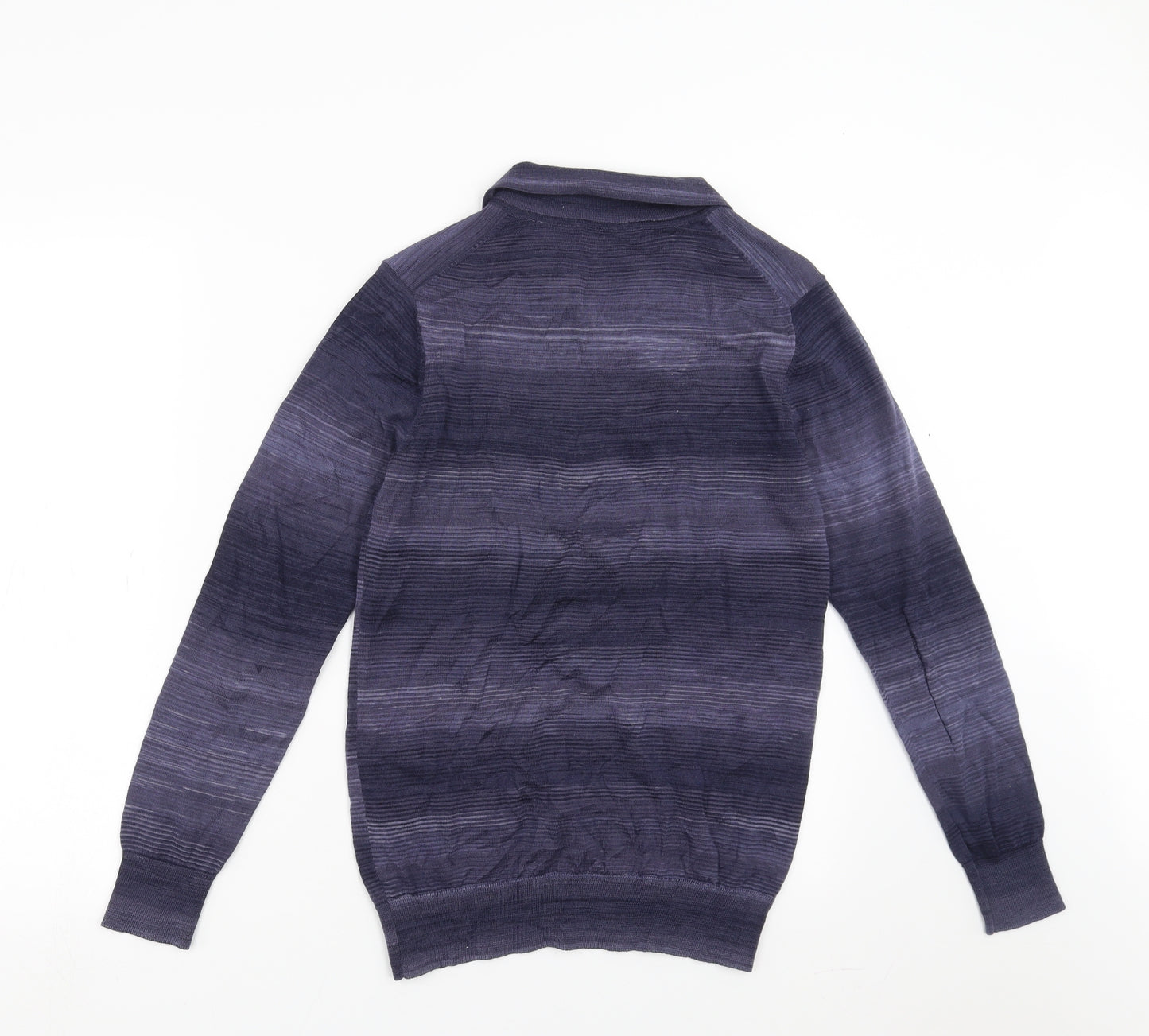 Paul Smith Mens Blue Striped Knit  Polo Size S