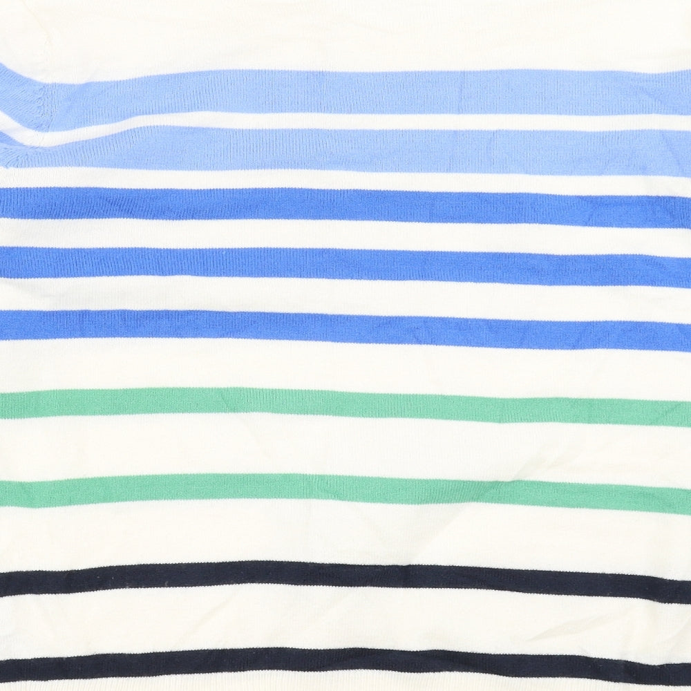 Marks and Spencer Womens Ivory Striped Knit Pullover Jumper Size 16