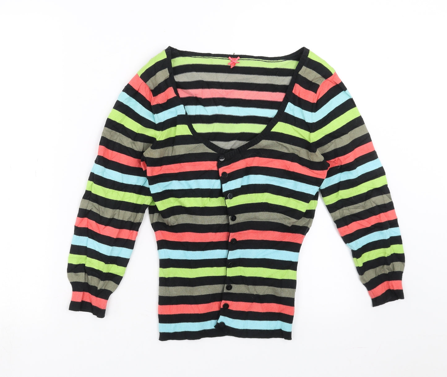 NEXT Womens Multicoloured Striped Knit Cardigan Jumper Size 12