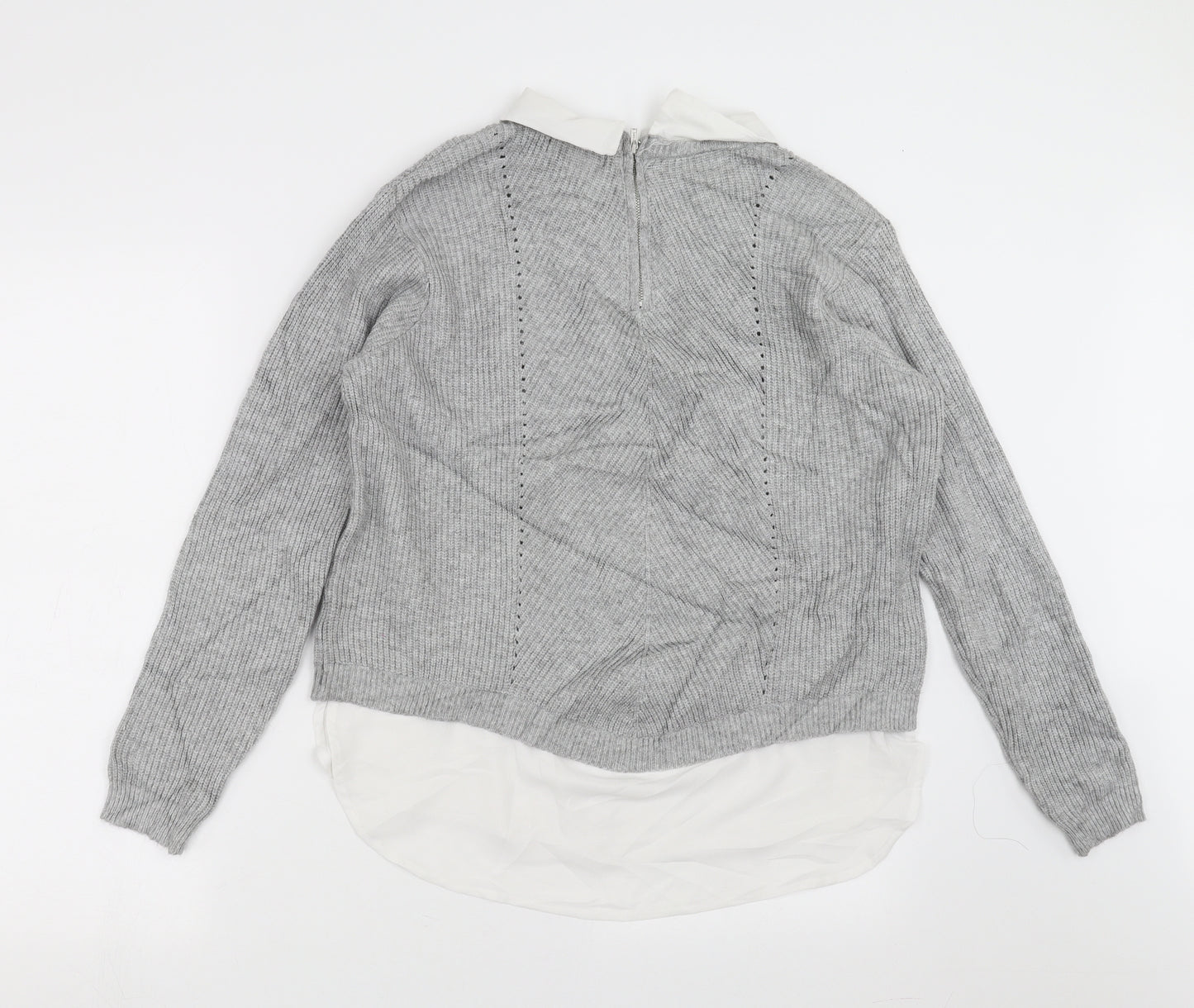Primark Womens Grey  Knit Pullover Jumper Size L  - under blouse detail