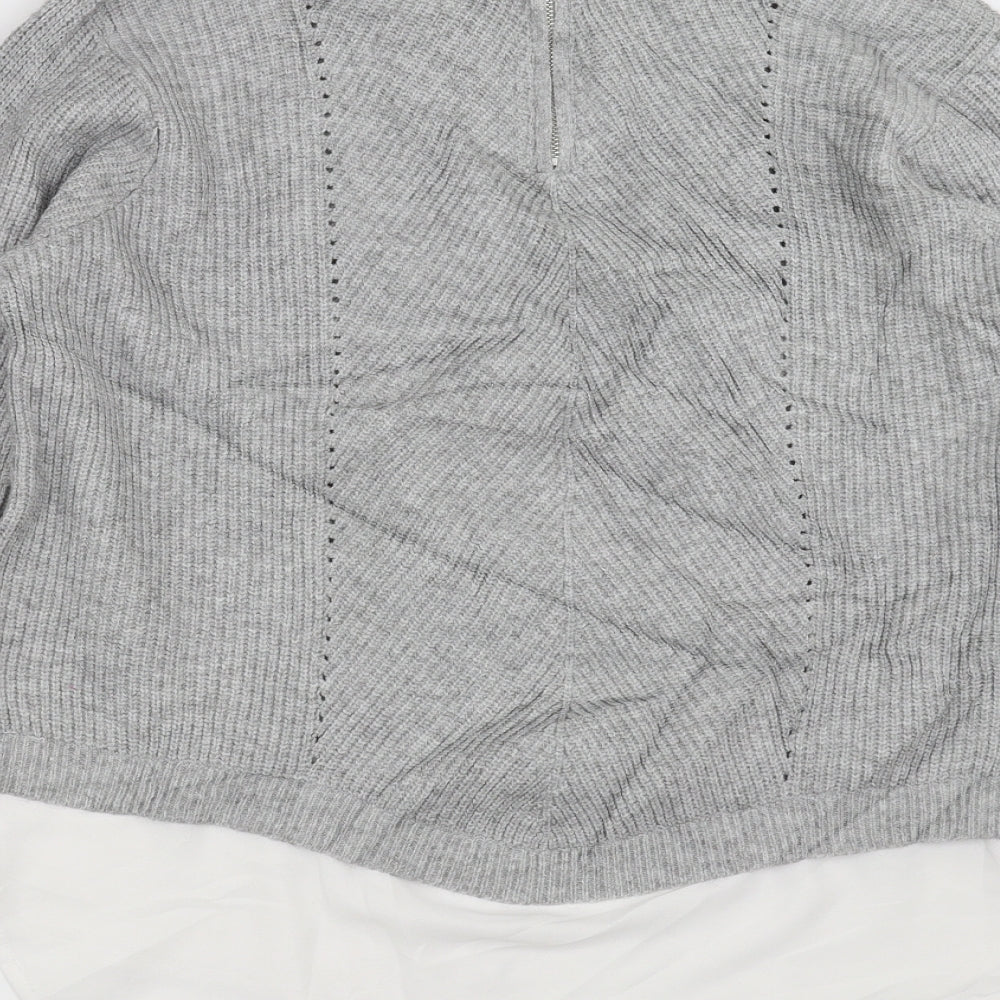 Primark Womens Grey  Knit Pullover Jumper Size L  - under blouse detail