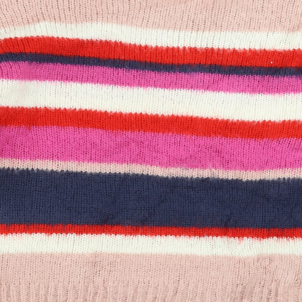 George Womens Pink Striped Knit Pullover Jumper Size 12