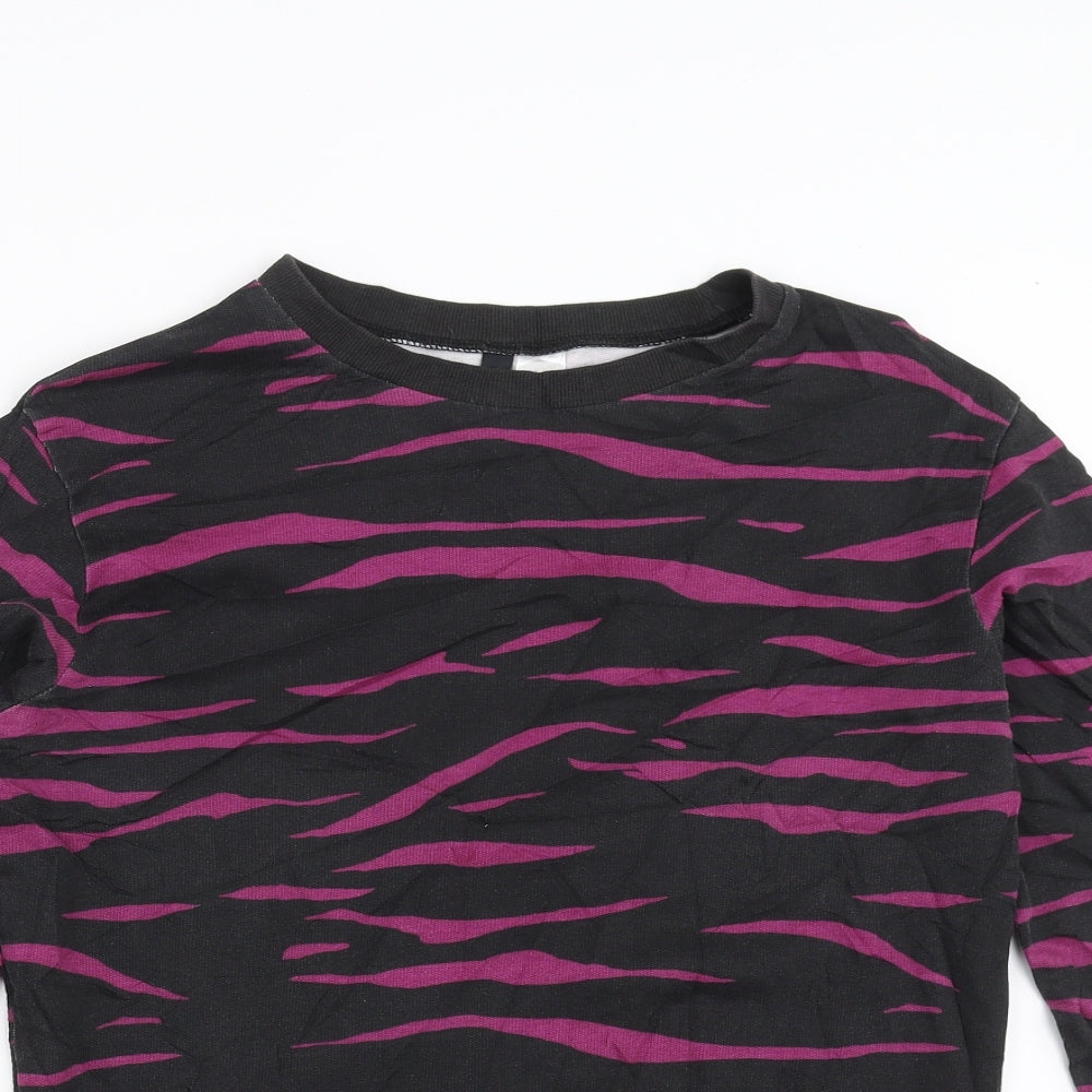 Divided by H&M Womens Black Geometric  Pullover Sweatshirt Size S