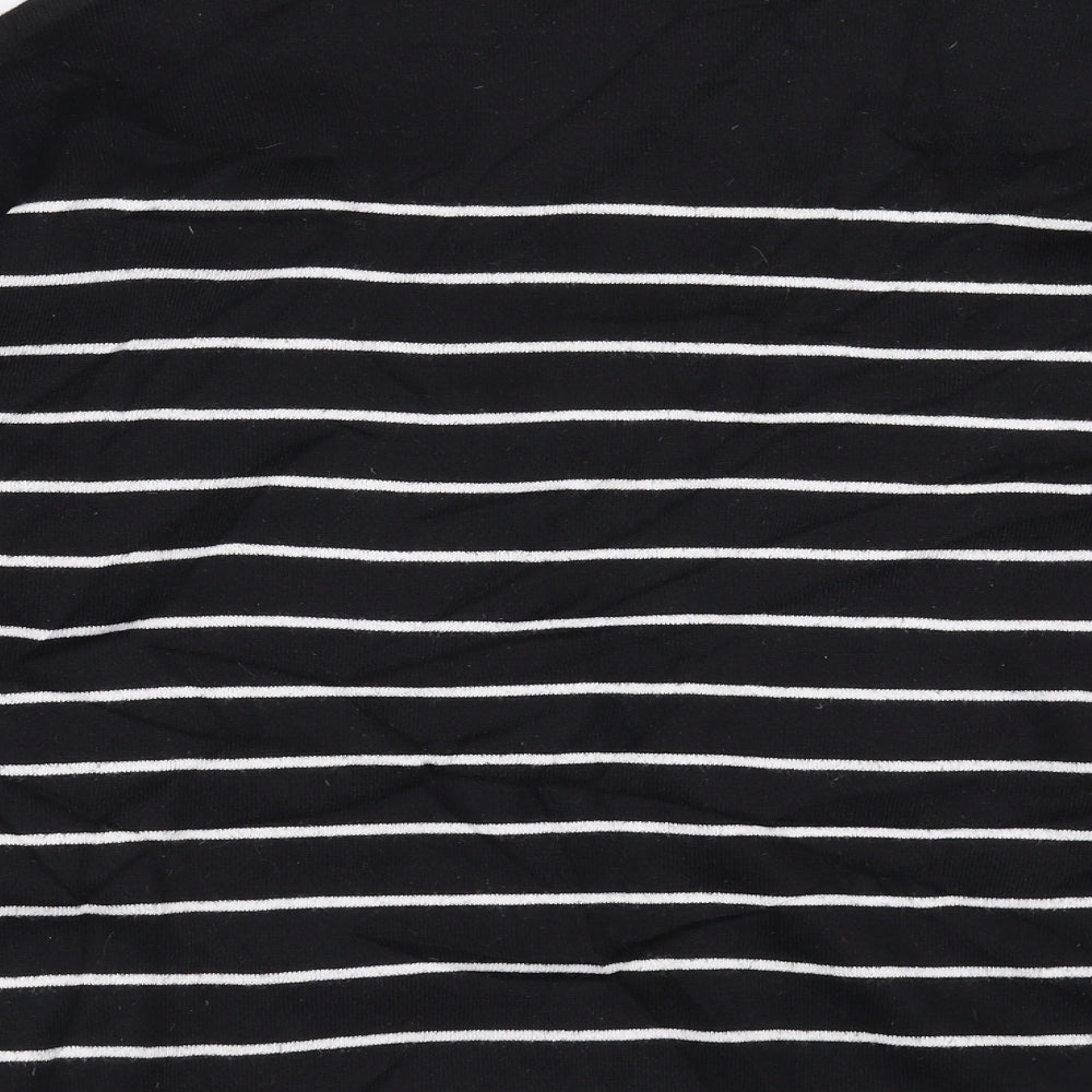 H&M Womens Black Striped Knit Pullover Jumper Size L