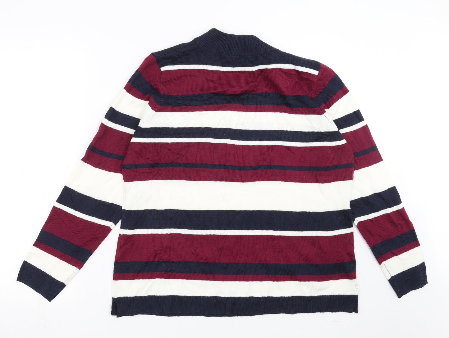 Papaya Womens Purple Striped Knit Pullover Jumper Size 18