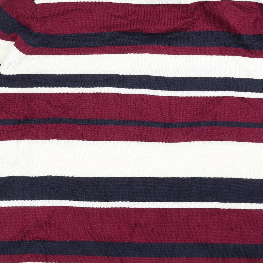 Papaya Womens Purple Striped Knit Pullover Jumper Size 18