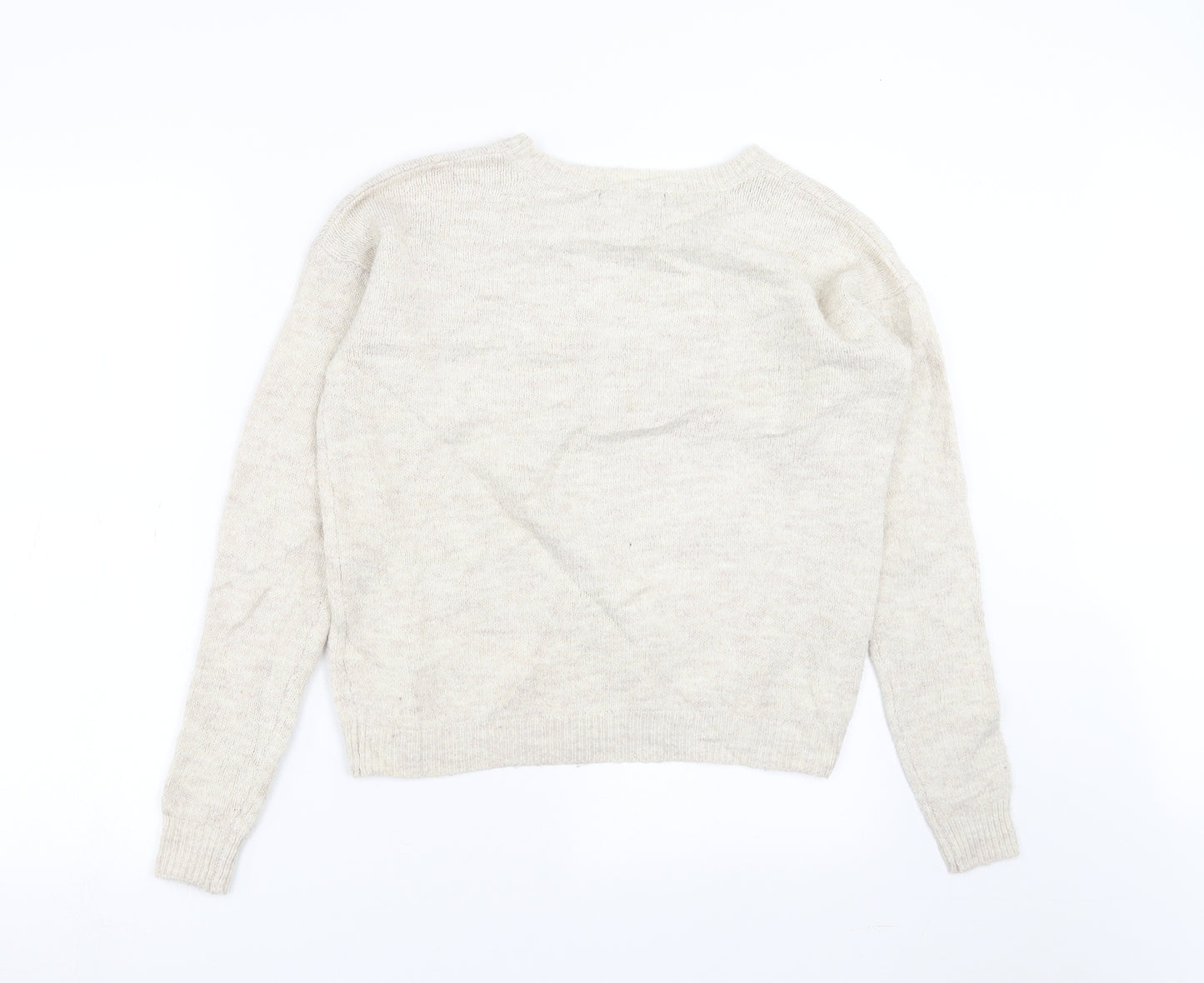 Primark Womens Beige  Knit Pullover Jumper Size S  - Penguin Christmas Jumper