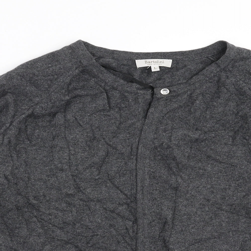 Bartolini Womens Grey  Knit Cardigan Jumper Size L