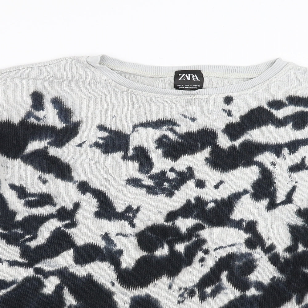 Zara Womens Grey   Pullover Jumper Size S  - Abstract Design