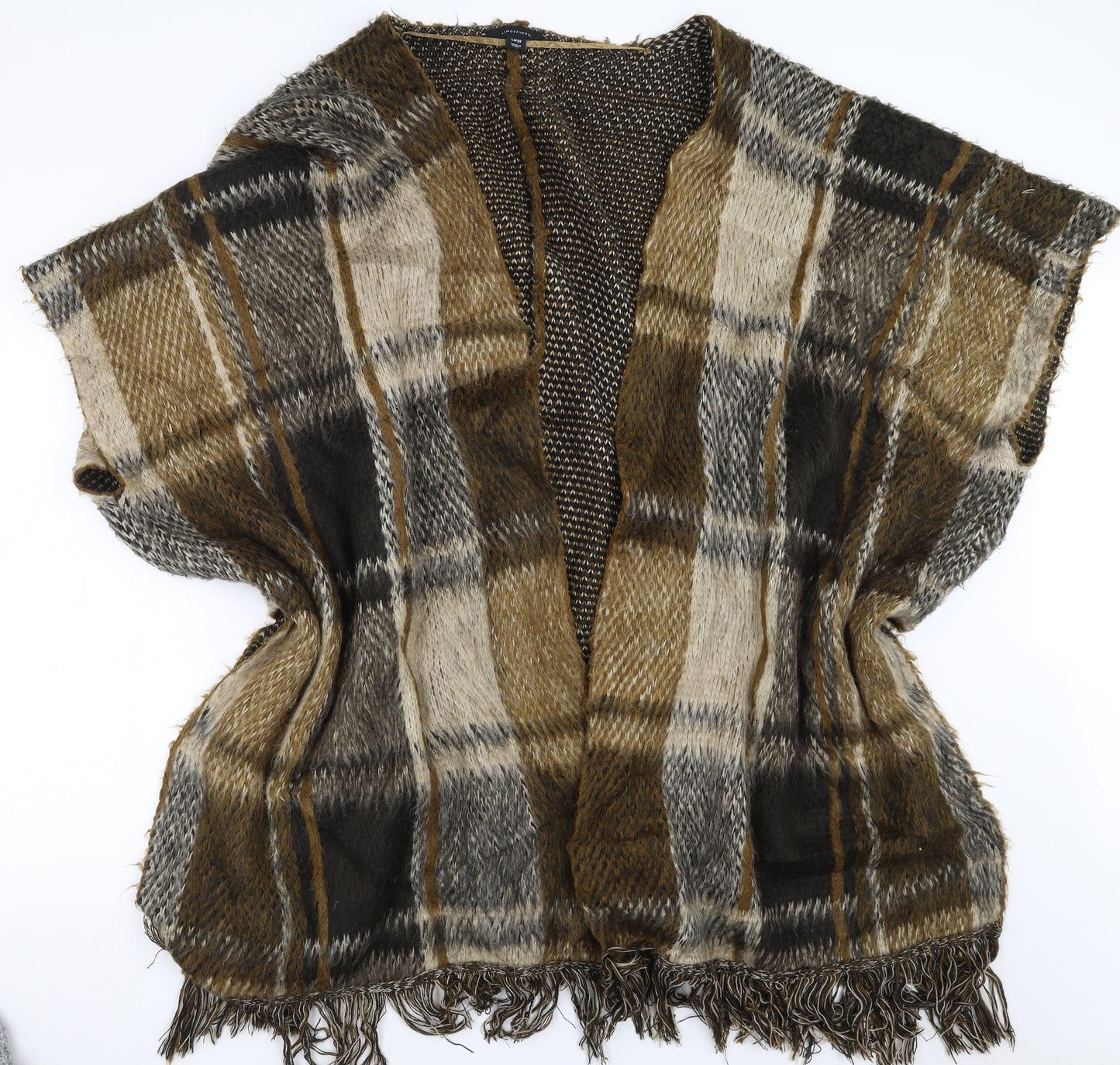 Primark Womens Brown Check  Wrap Jumper Size L