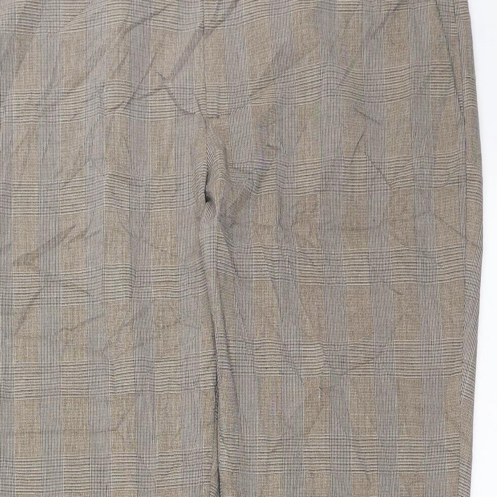 Zara Womens Brown Check  Trousers  Size 14 L27 in