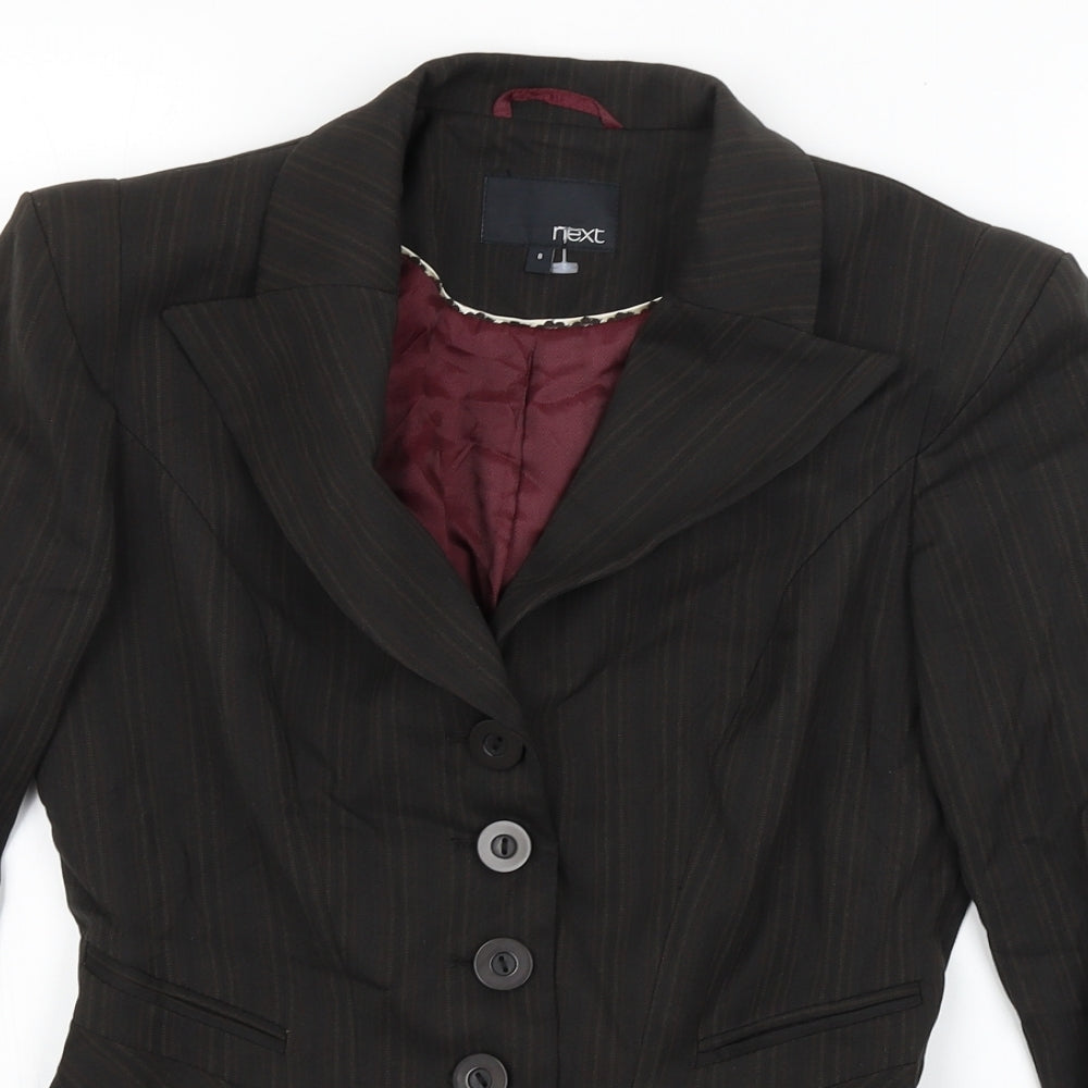 NEXT Womens Black Striped  Jacket Blazer Size 8