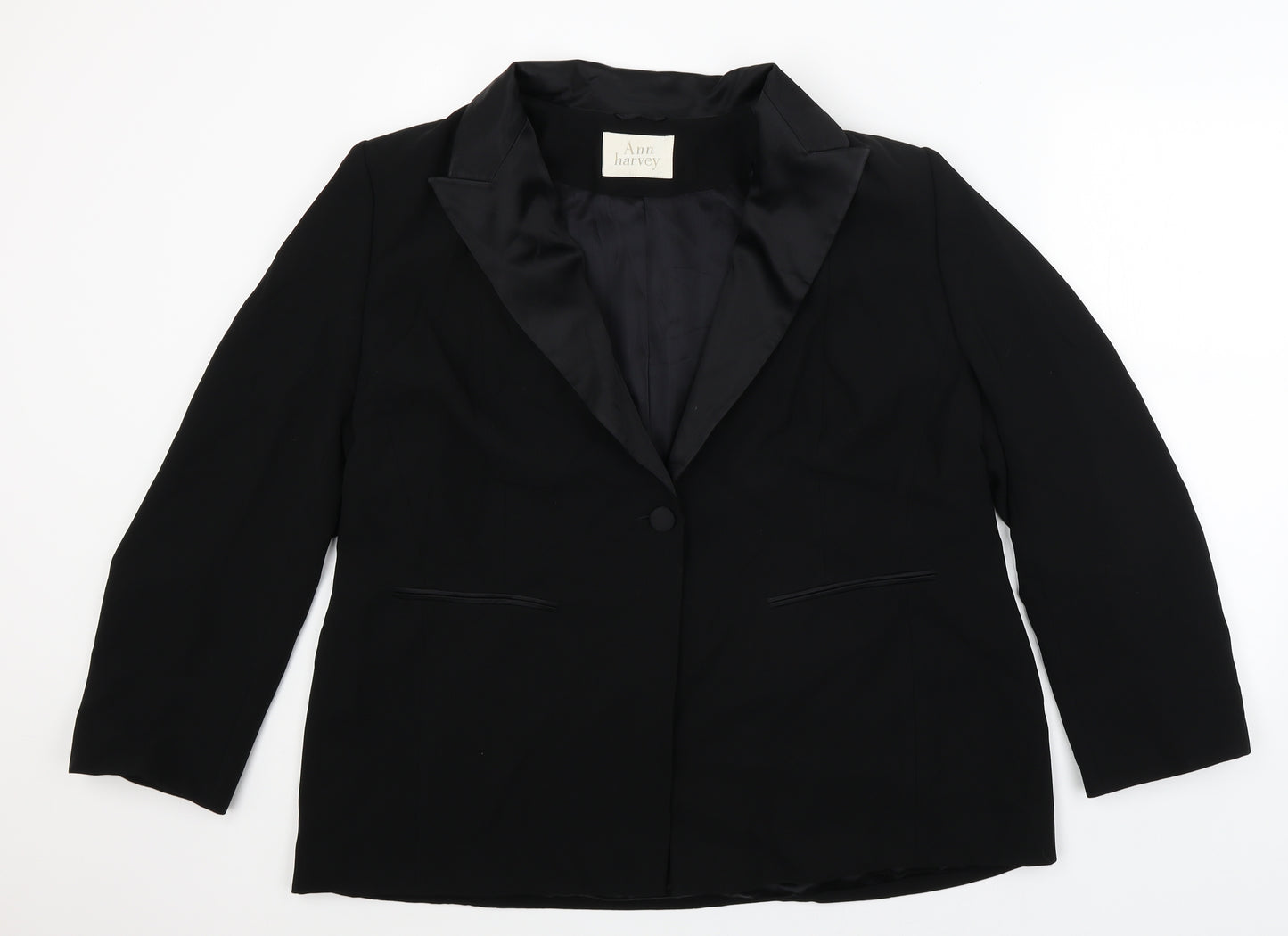 Ann Harvey Womens Black   Jacket Blazer Size 22