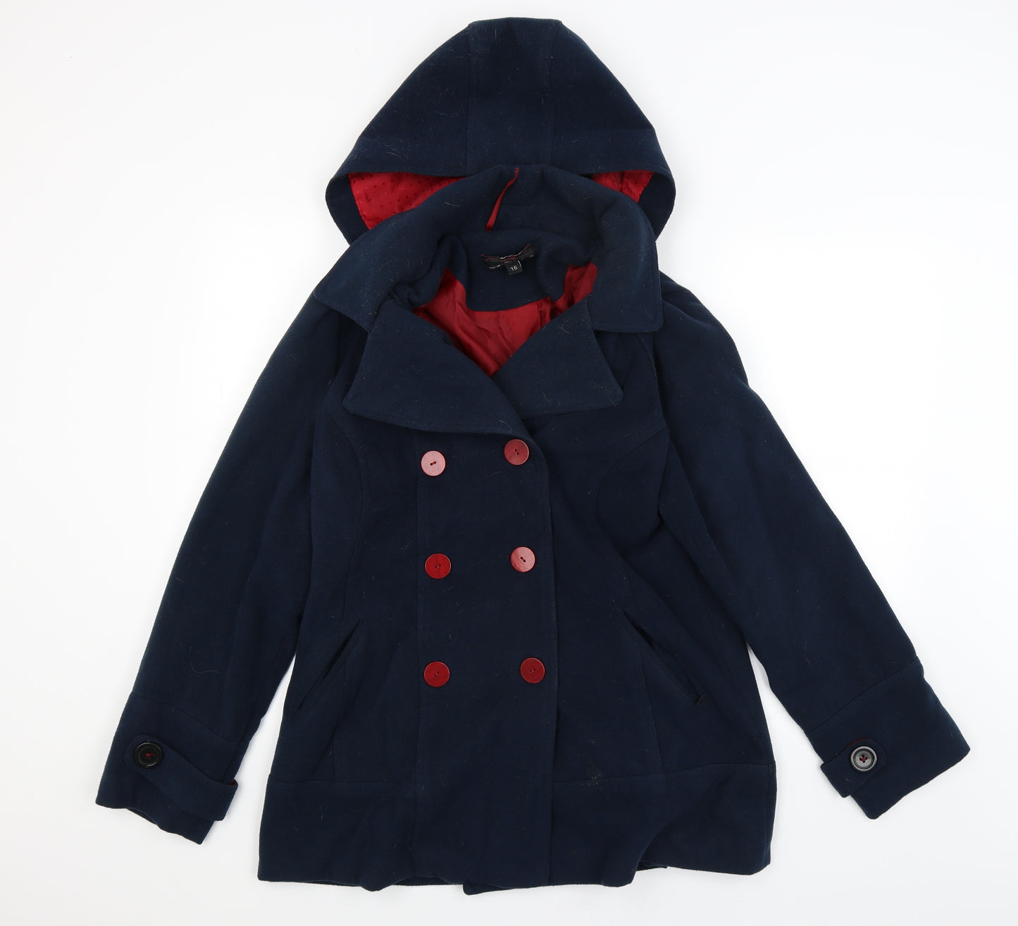 New Look Womens Blue   Overcoat Coat Size 18