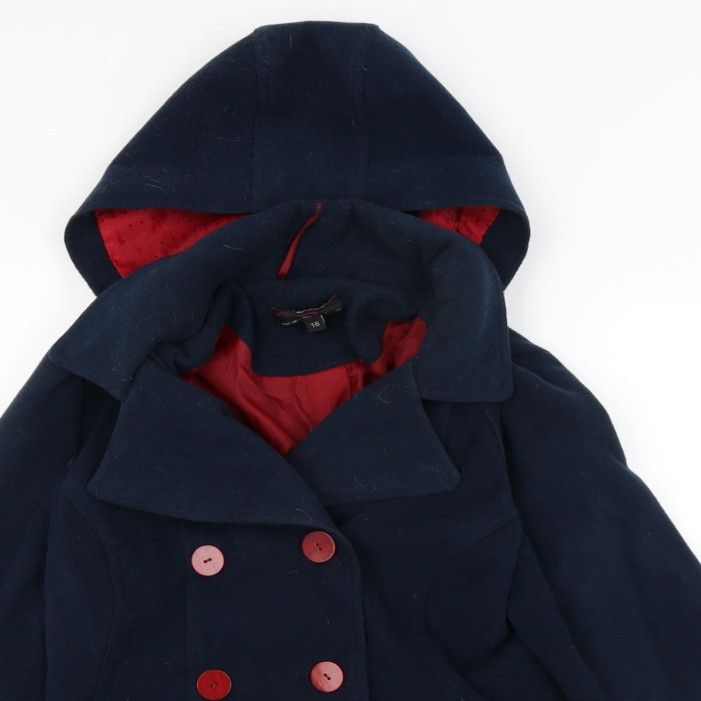 New Look Womens Blue   Overcoat Coat Size 18