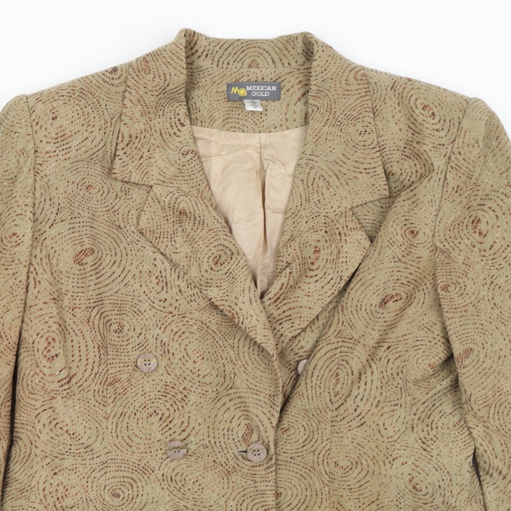 Mexican Gold Womens Gold   Jacket Blazer Size 14