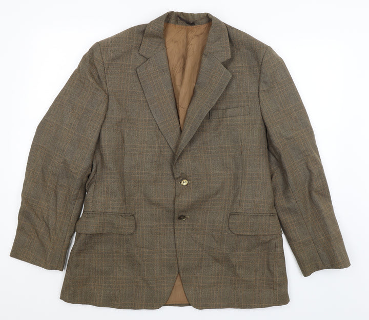 Talisman Mens Green Plaid  Jacket Blazer Size L