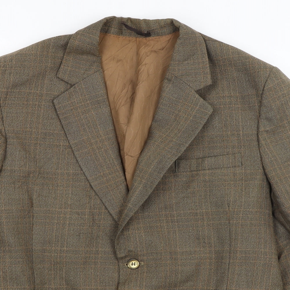 Talisman Mens Green Plaid  Jacket Blazer Size L