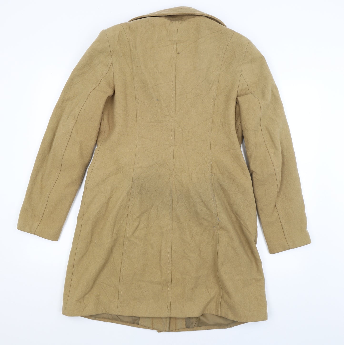 Style Benneton Womens Beige   Overcoat Coat Size 18