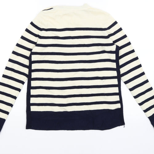 Jasper Conran Womens Ivory Striped  Pullover Jumper Size 10