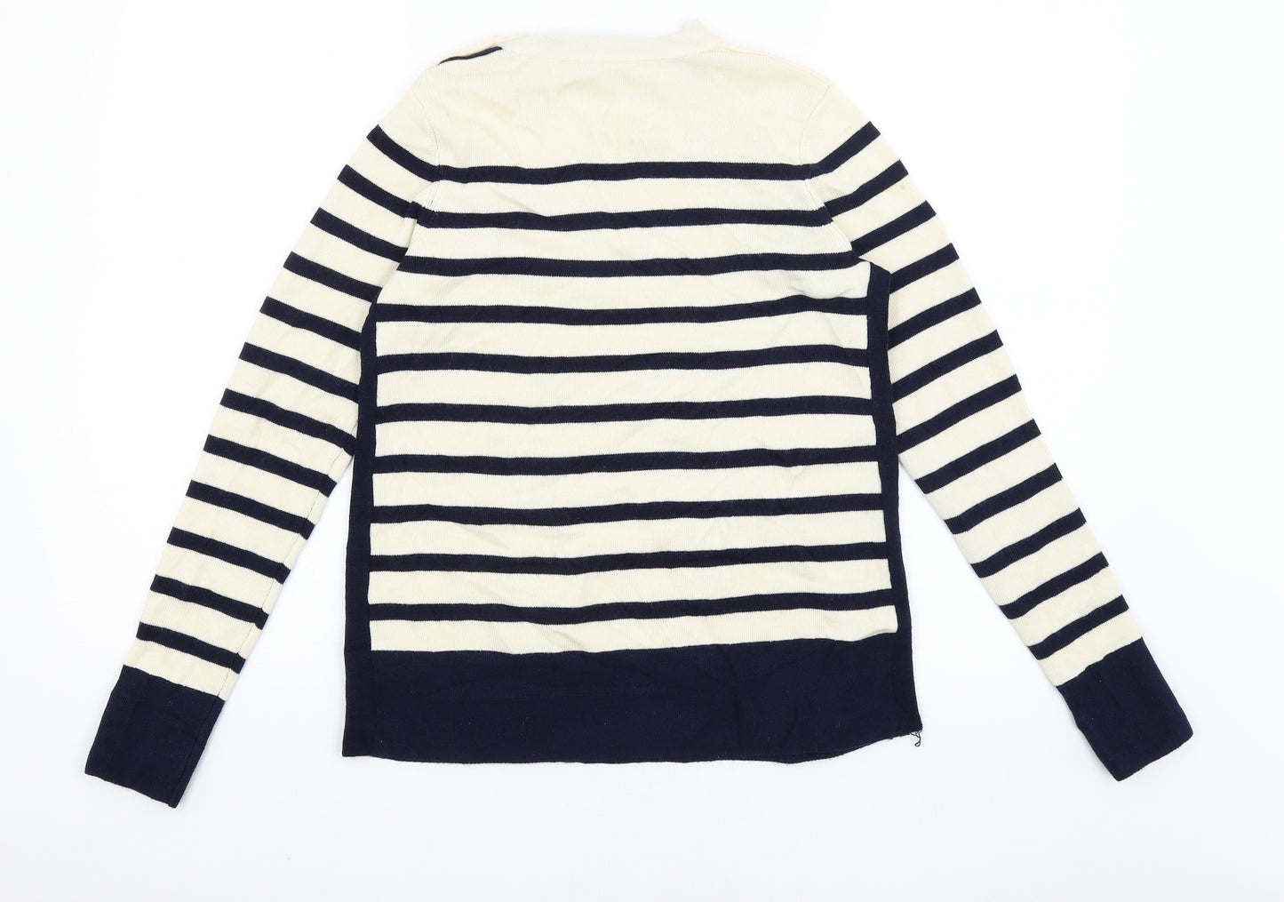 Jasper Conran Womens Ivory Striped  Pullover Jumper Size 10